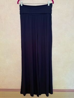 Venus Fold-Over Waist Lounge Pants - Navy Blue